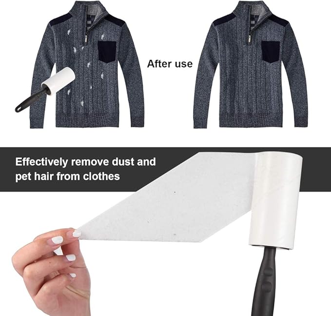 Lint Rollers for Pet & Clothes, Extra Sticky, 3 Handles with 6 Refills, 360 Total Sheets, Lint Roller Set Brush for Dog & Cat Hair Removal, Furniture