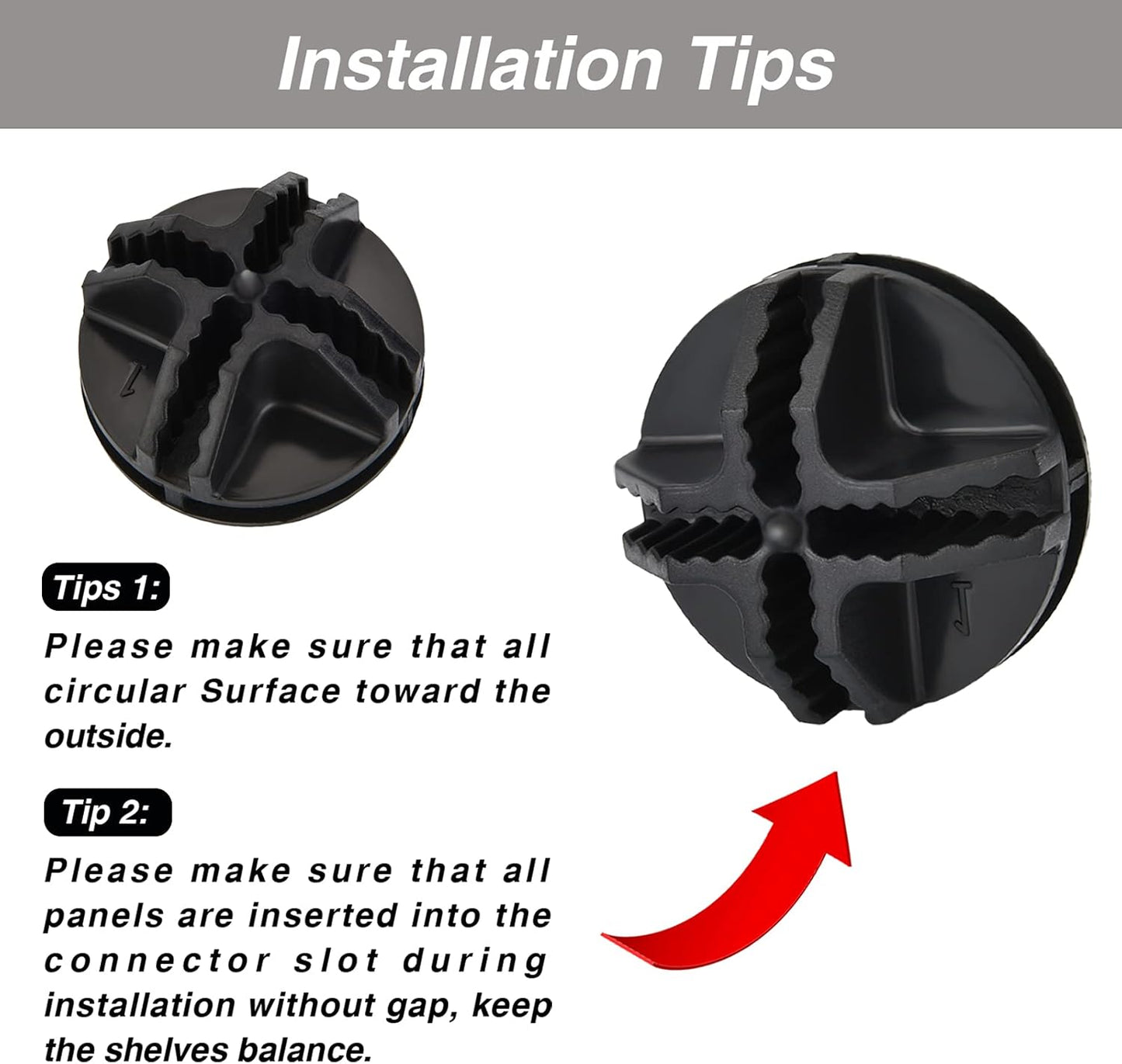 48 Pieces Cube Connectors Plastic Storage Wire Cube Organizer ABS Connectors for Modular Closet Storage Organizer and Wire Shelf (Black)