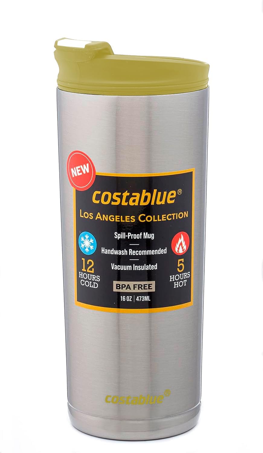 Travel Coffee Mug - 16 Oz. Stainless Steel Insulated Coffee Mug, Leak Proof Tumbler w/Dishwasher Safe Lid, Double Wall Travel Coffee Cup, Reusable Insulated Tumbler for Hot & Cold Beverages…