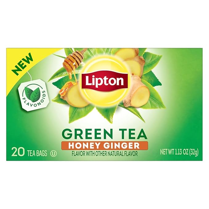Lipton Green Tea Variety Pack, Honey Ginger, Lemon & Peach, 20 CT (3 ea)