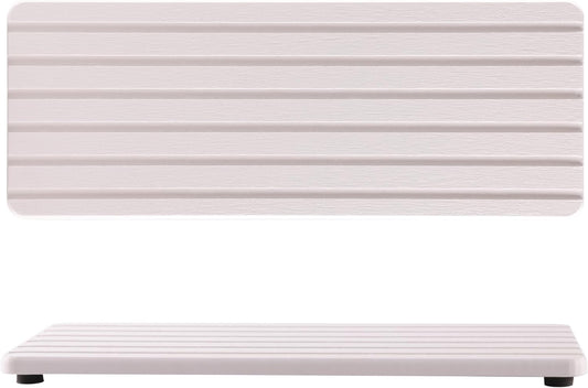 2 PCS Water Absorbent Diatomite Coasters (10.2" x 4"), Grooved Design, Water Absorbing Stone Used for Hand Soaps & Plants & toiletries in The Modern Home