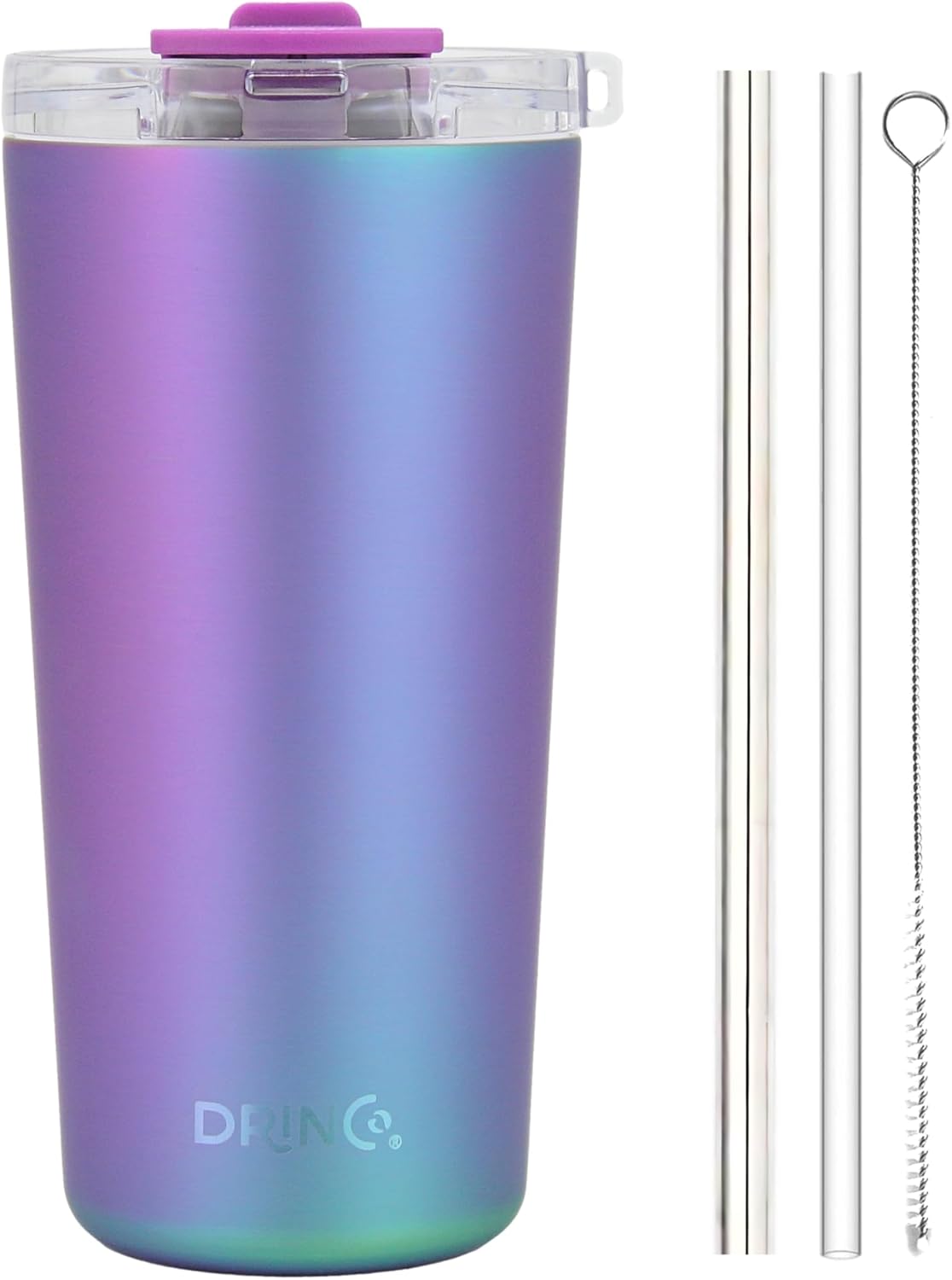 Drinco - 20 oz Stainless Steel Tumbler | Double Walled Vacuum Insulated Mug With Lid, 2 Straws, For Hot & Cold Drinks (20oz Arabian Night, 20oz)