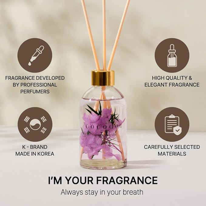 COCODOR Herbarium Reed Diffuser/Refreshing Air/6.7oz(200ml)/ Fragrance Scent Essential Oil Stick Diffuser Set for Bedroom Bathroom Home Décor