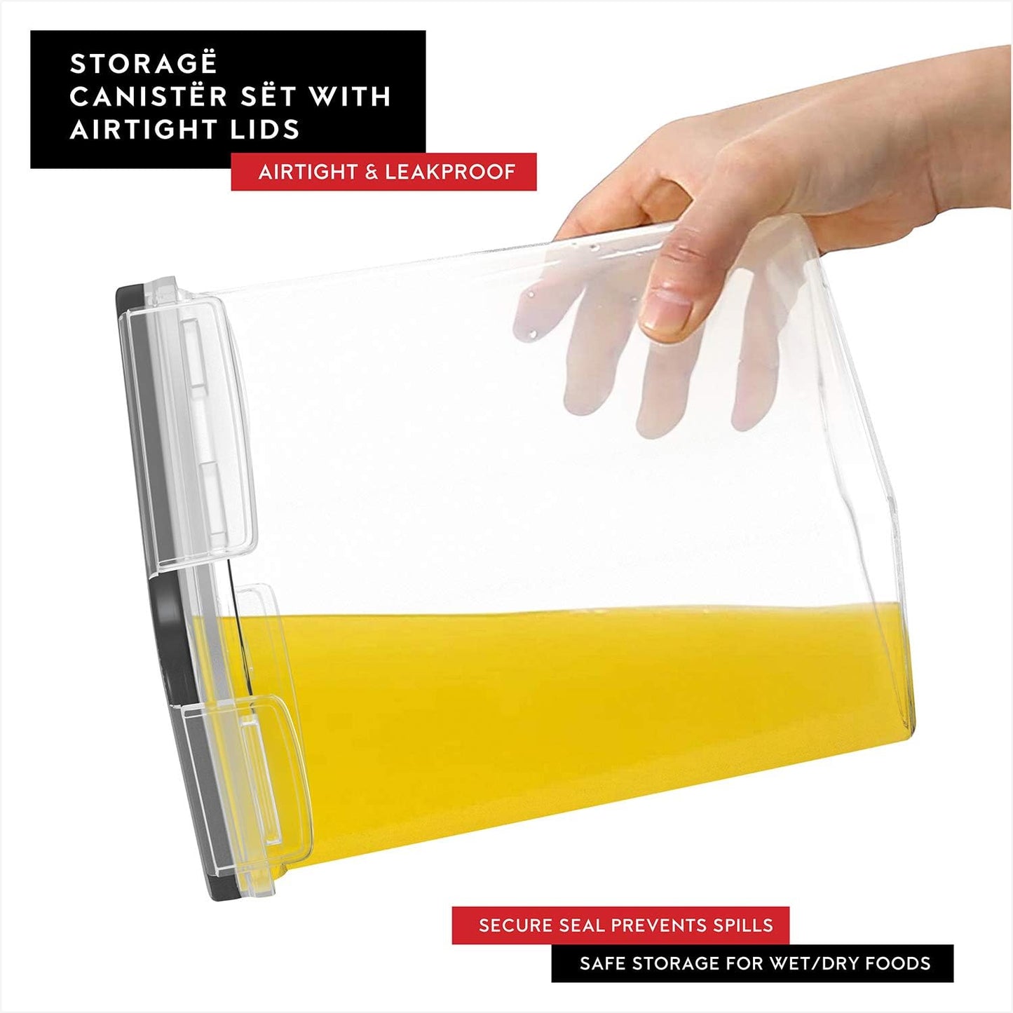 DWËLLZA KITCHEN Cereal Containers Storage 4 Pack 135 fl. oz Cereal Dispenser Airtight Food Storage Containers BPA-Free Pantry Organization and Storage, Canister for Flour & Sugar 1 Marker 8 Labels