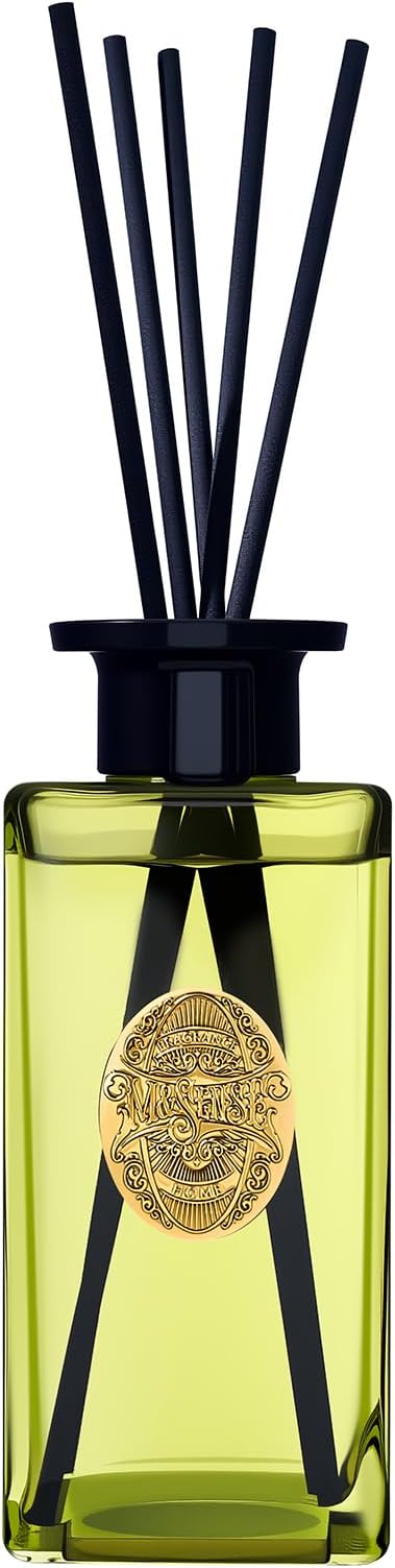 M&SENSE 10.14 oz Large Reed Diffuser Set | White Tea & Sage Scent Oil Diffuser with Sticks | Hotel Collection Non-Toxic Essential Oil |for Bedroom Bathroom Living Room