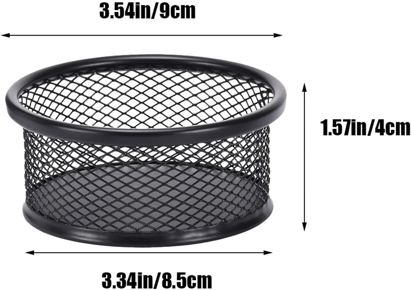 1 Pc Black Minimalist Metal Paper Clip Holder Mesh Paperclip Bowl Binder Clip Dispenser Desk Bobby Pin Container Organizer for Home Office Classroom School Desk Supplies Holders and Dispensers