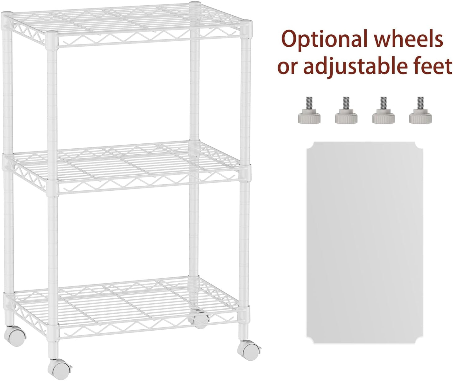 SINGAYE 3 Small Wire Shelves Kitchen Pantry Close Home Organizers and Storage Bathroom Shelf Laundry Room Organization Adjustable Book Metal Garage Shelving Unit