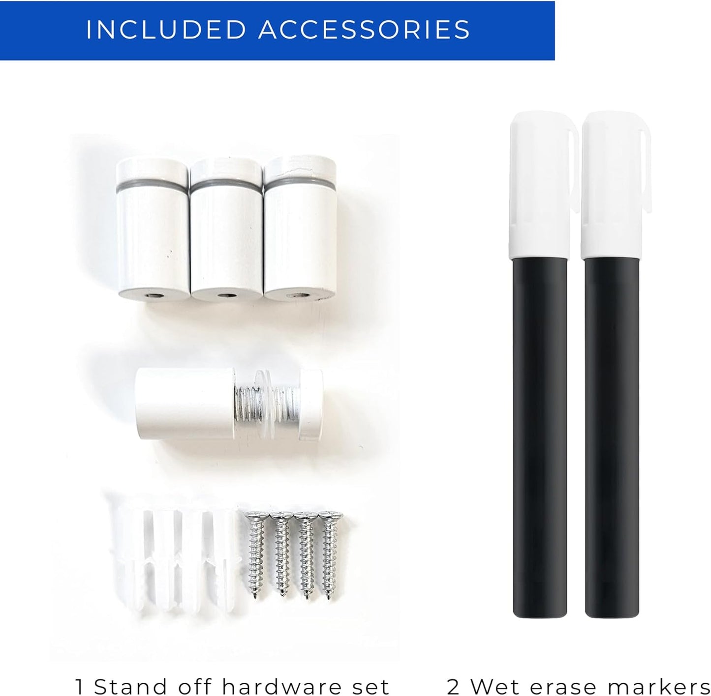 12x16 Dry Erase Board for Wall - with .25 Black Acrylic and White Stand Off Finish - Perfect Whiteboard for Office, Home, Classroom - Durable and Stylish .25 Black Acrylic Dry Erase Board