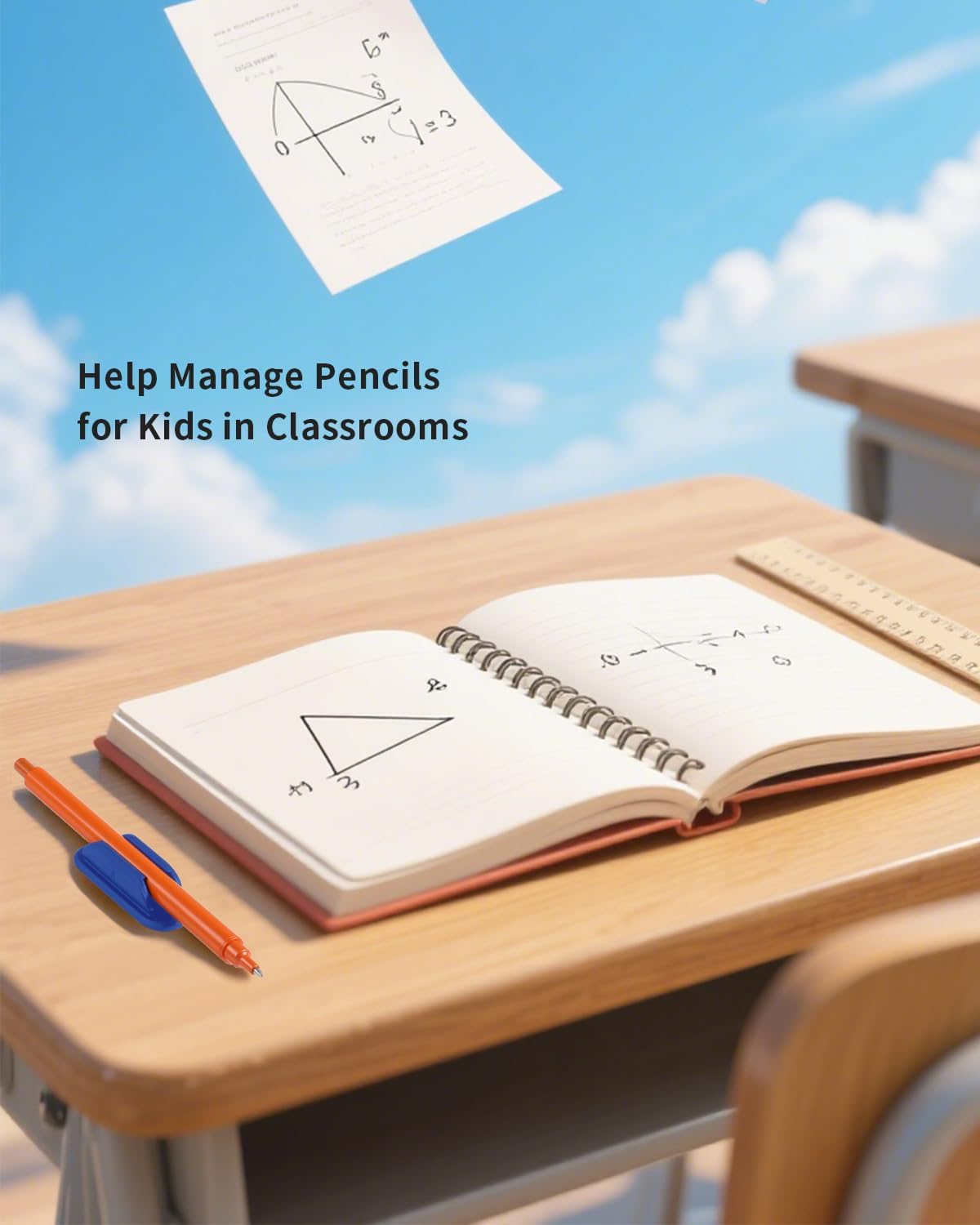 Adhesive Pencil Holders for Desk Set of 10 - Silicone Pen Holder with 15 PCS Adhesive Pads - Flexible Pencil Holder for Office Essentials Accessories and Teacher Supplies…