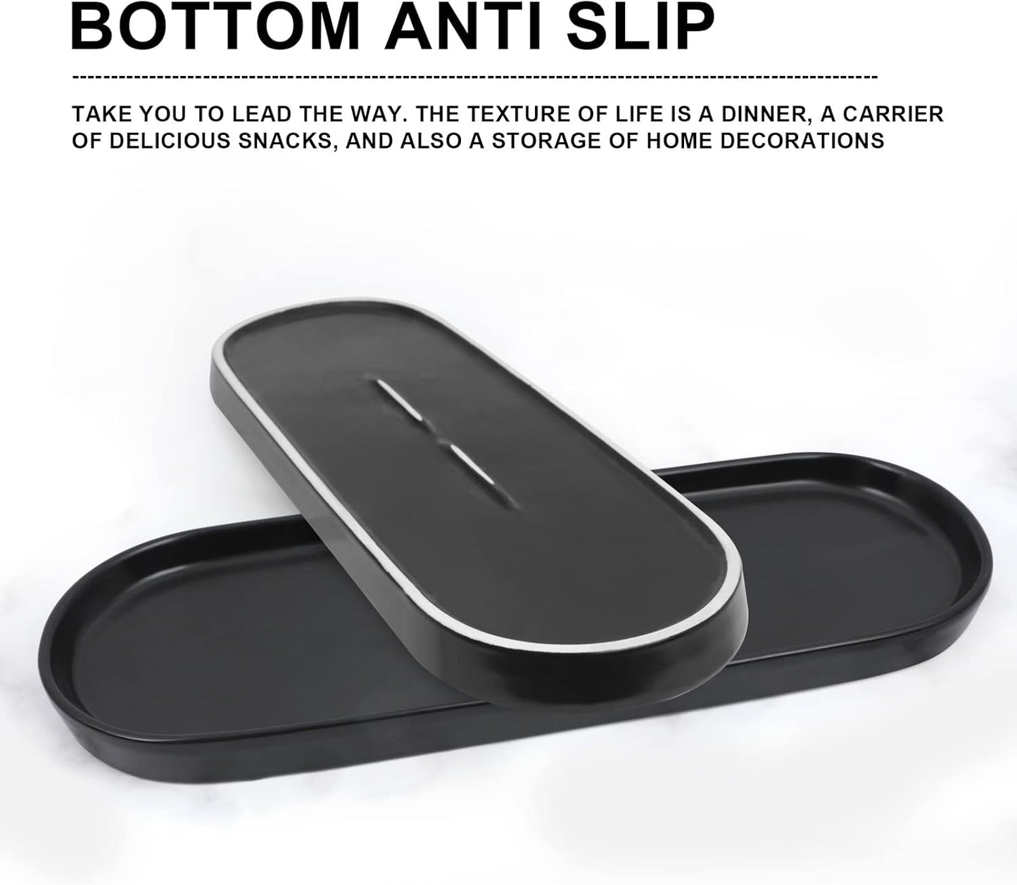 Ceramic Sink Tray, Bathroom Counter Tray, Bathtub, Cosmetics Dish, Candle, Perfume Shampoo Liquid Soap Simple Style Design Suit for Bathroom and Kitchen (White)