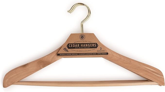 Cobbler's Choice Cedar Hanger (3-Pack), Naturally Absorbs Moisture, Eliminates Unwanted Odor, & More