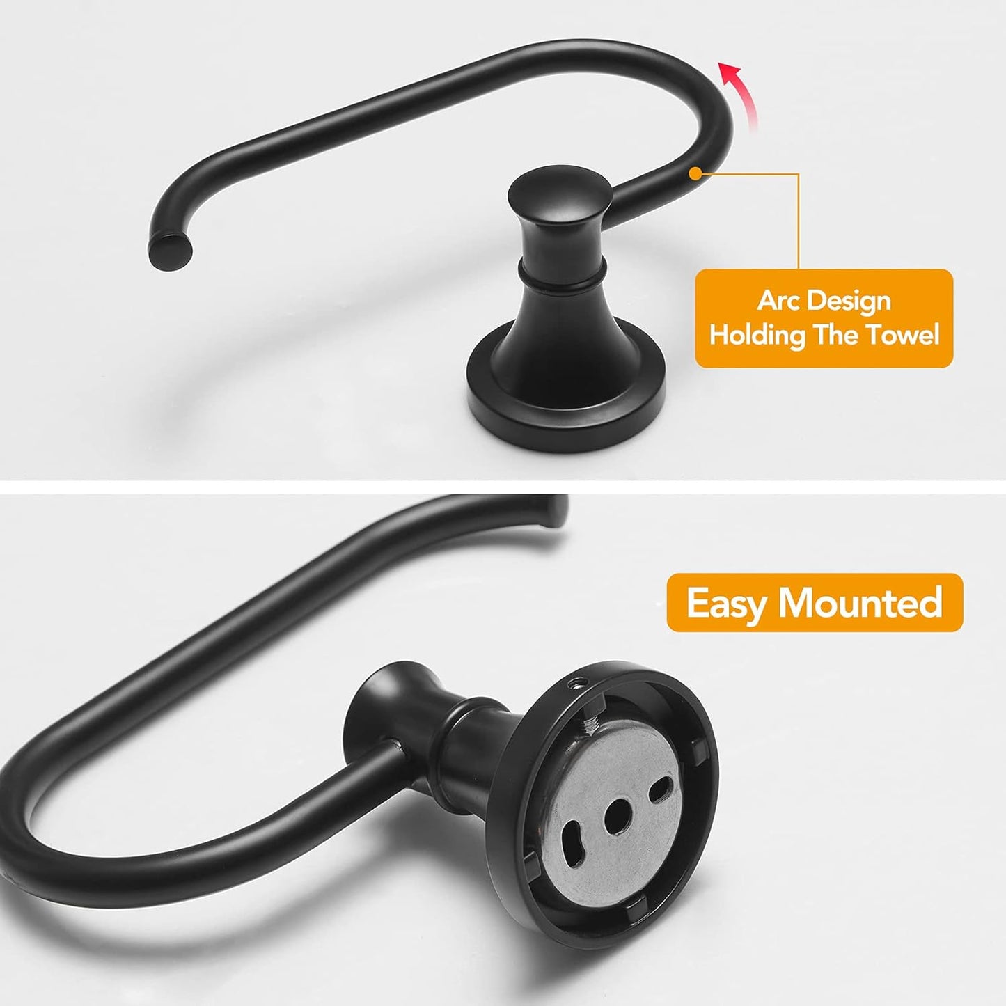 BESy Matte Black Toilet Tissue Paper Holder Matte Black Bathroom Accessories Toilet roll Paper Hanger, Wall Mounted, Rustproof