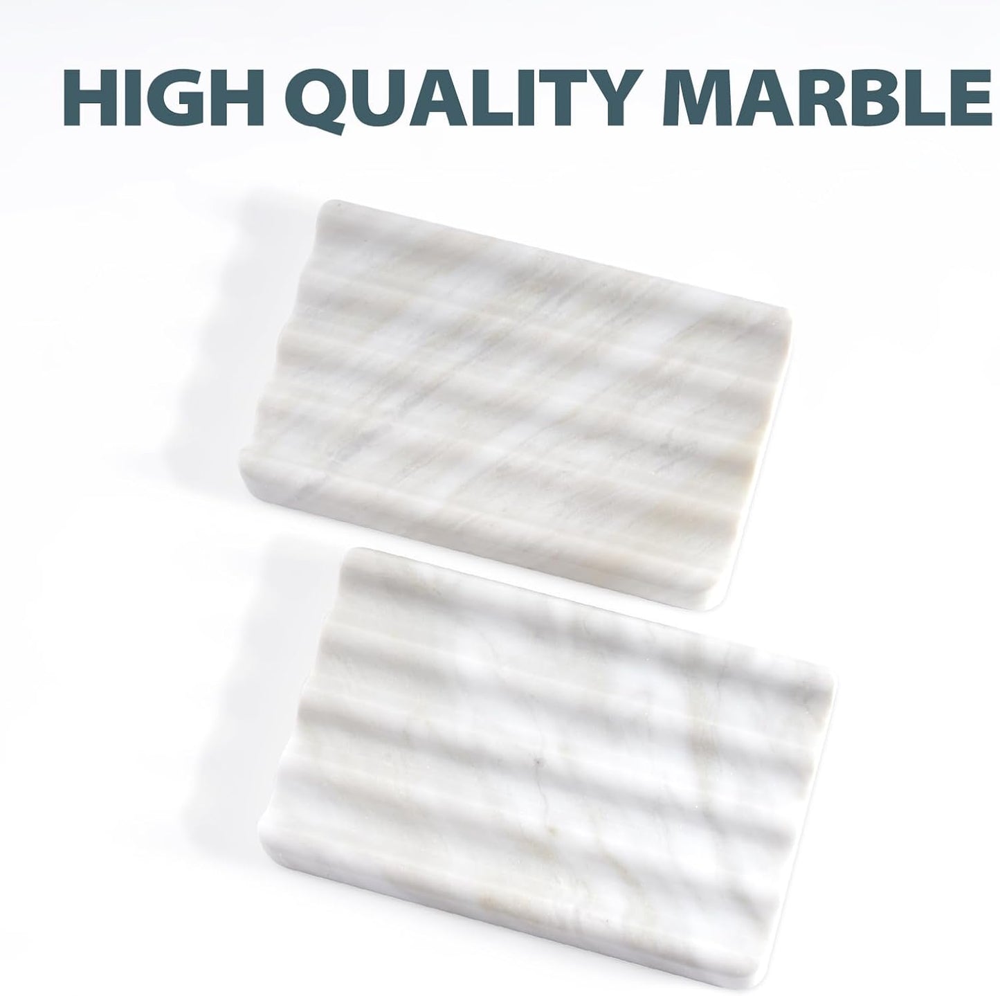 Soap Holder, Marble Soap Dish for Shower, Bar Soaps Holder with Water Ripple Design, Easy Cleaning Soaps Saver for Kitchen Sink，Bathroom, Executive Greek Natural Stone Tray(Agiax)