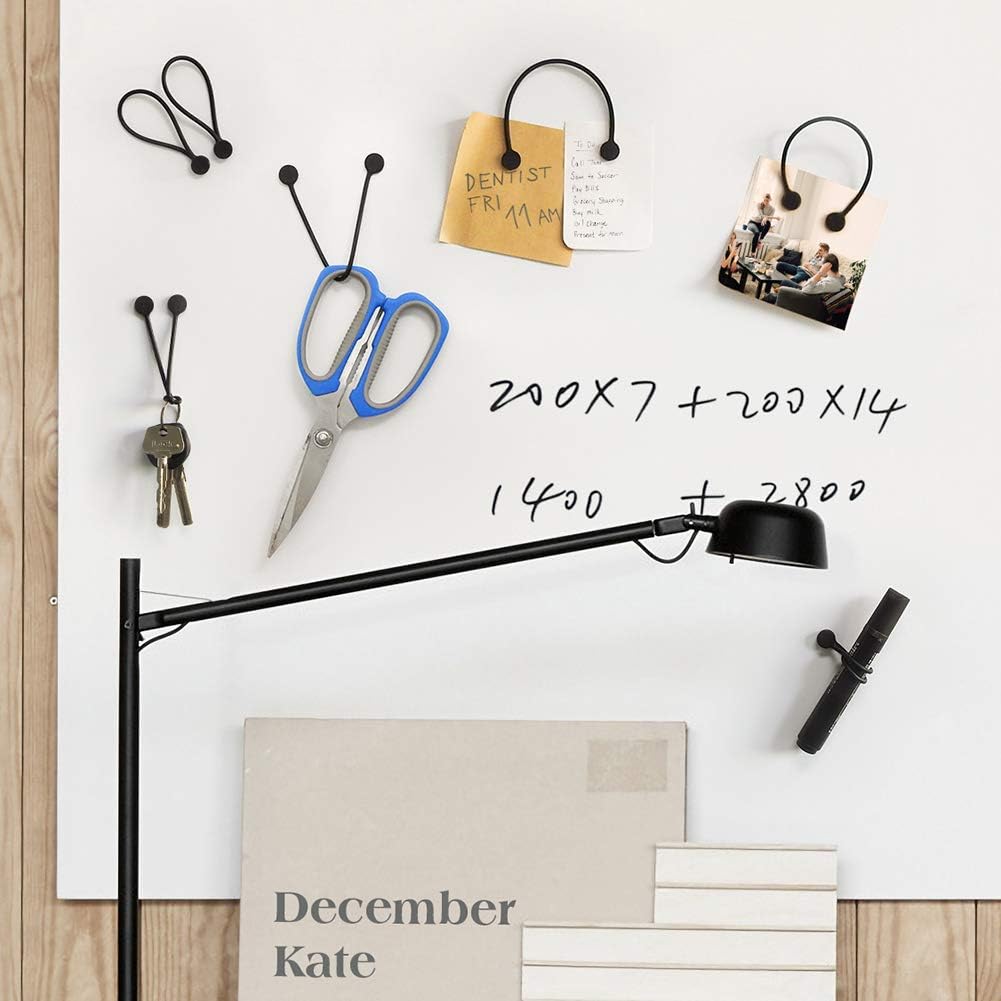 SMART&COOL Reusable Silicone Magnetic Cable Ties for Bundling and Organizing, Holding Stuff, Book Markers, Fridge Magnets, Assorted Color, 7.16'' (10-Pack, Black)