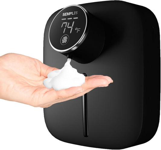 Automatic Soap Dispenser – Touchless Foaming Hand Soap Dispenser with Digital Display, 6 Adjustable Foam Levels, USB Rechargeable Wall‑Mount for Bathroom & Kitchen, 10.82 oz/320 ml