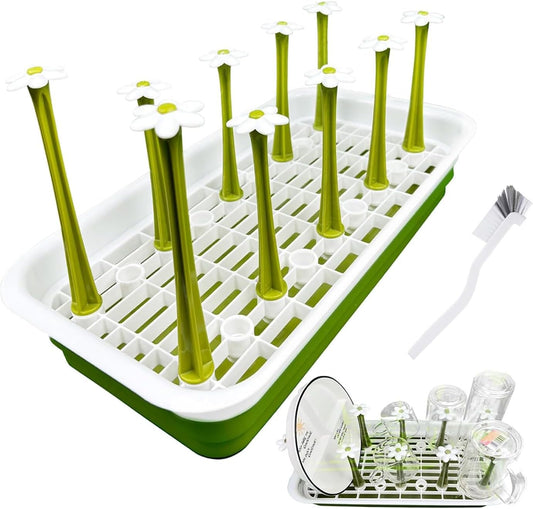 Removable Large Water Bottle Drying Rack, Vertical Bottle Drying Rack Kitchen Counter for Drinking Glass, Insulated Mugs, Baby Bottles, Sports Bottles, Plastic Bag, Wine Glass, Tumblers, Water Cups