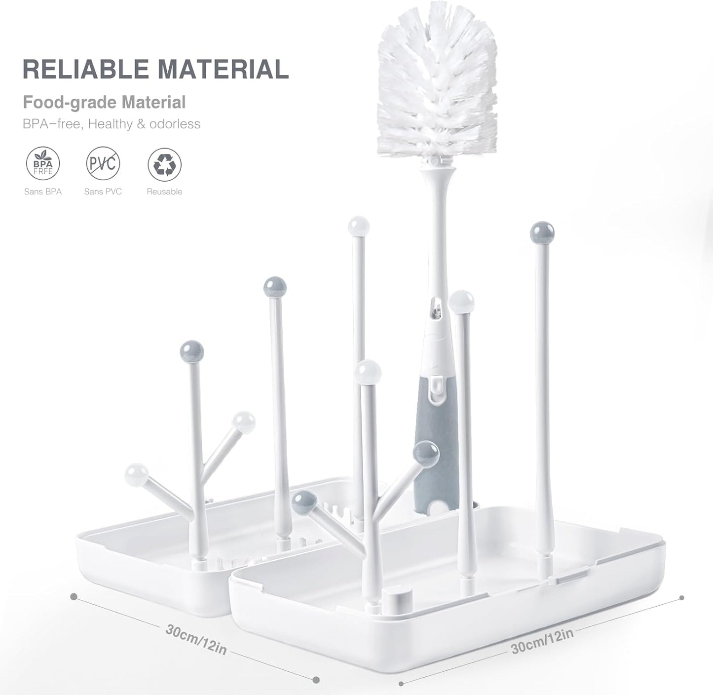 Termichy Travel Baby Bottle Drying Rack, Compact Size with Large Capacity for Working Mom, Visit Families, Friends or Camping with Baby Gary