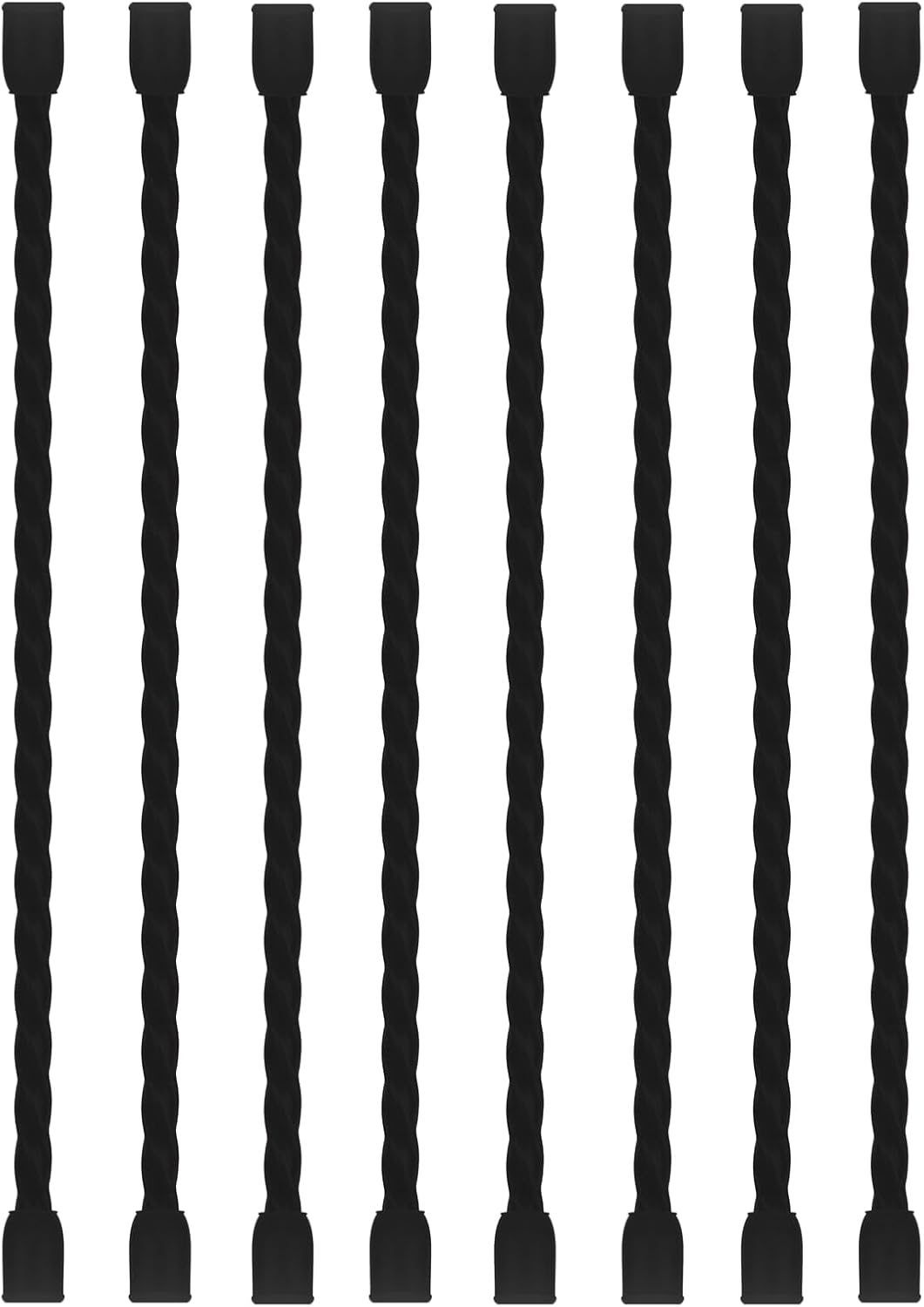 8PCS Silicone Cable Ties 6-Inch Reusable Twist Ties Steel-Core Cable Tie Straps Organizer All Purpose Bendable Cord Tie for Indoor Outdoor Bundling Holding Securing and Wrapping Cables (Black)