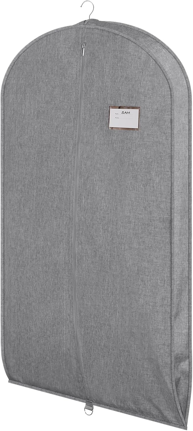 Univivi Garment Bags for Hanging Clothes, 43 Inch Suit Cover Bags for Closet Storage, Hanging Clothes Bag with Zipper and Eye-Hole for Suits, Coats, Jackets, Shirts, 1 Pack - Gray