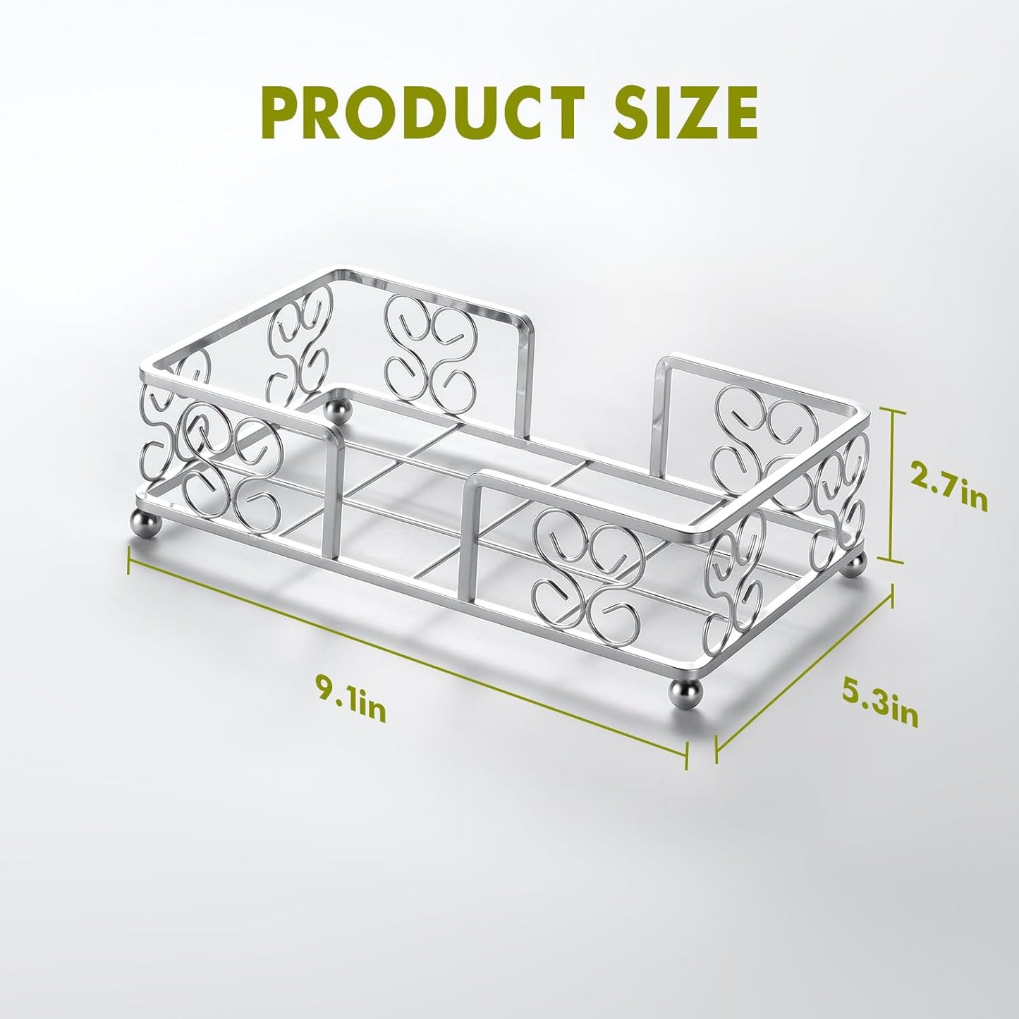 Stainless Steel Guest Towel Holder Tray for Bathroom, Silvery Counter Rectangular Bathroom Napkin Holder for Ktichen, Modern Disposable Hand Towel Holder Tray for Home, Bar, Hotel, Office