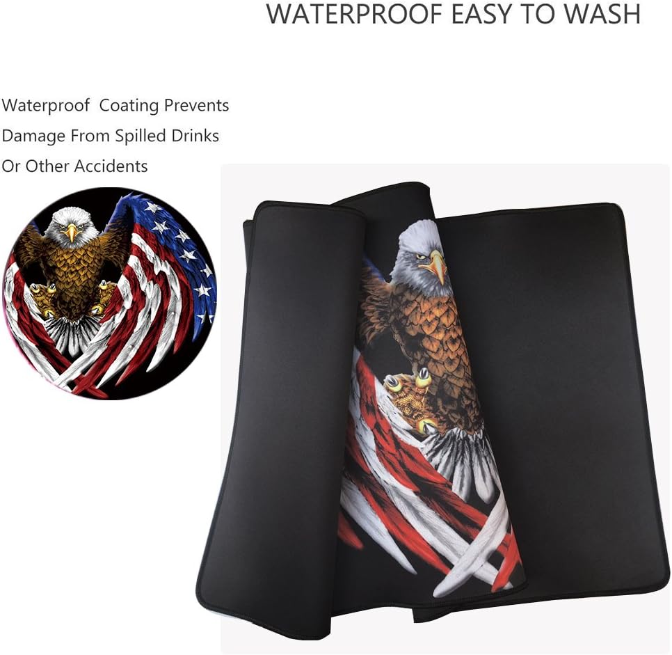 XXL Professional Large Mouse Pad & Computer Game Mouse Mat (35.4x15.7x0.1IN, US Eagle)