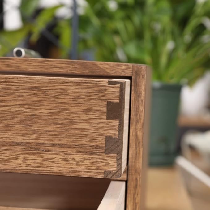 Wood 2 Drawer Desktop Organizer Cabinet - Desk Storage Box for Kitchen Counter,Dresser Tabletop -Wooden File Organizer Printer Machine Stand for Office Accessories Chest Dark (FAX2C-DK）