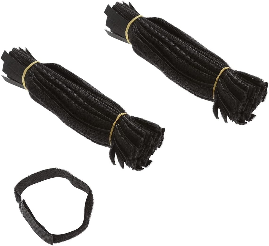 9 Inch (100-pack) Hook and Loop Self Gripping Fastening Cable Ties 1/2" Width - Multipurpose Microfiber Cloth Cable Organizer Self Adesive Pre-Cut Straps