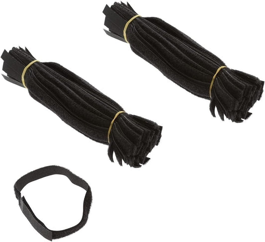 9 Inch (100-pack) Hook and Loop Self Gripping Fastening Cable Ties 1/2" Width - Multipurpose Microfiber Cloth Cable Organizer Self Adesive Pre-Cut Straps