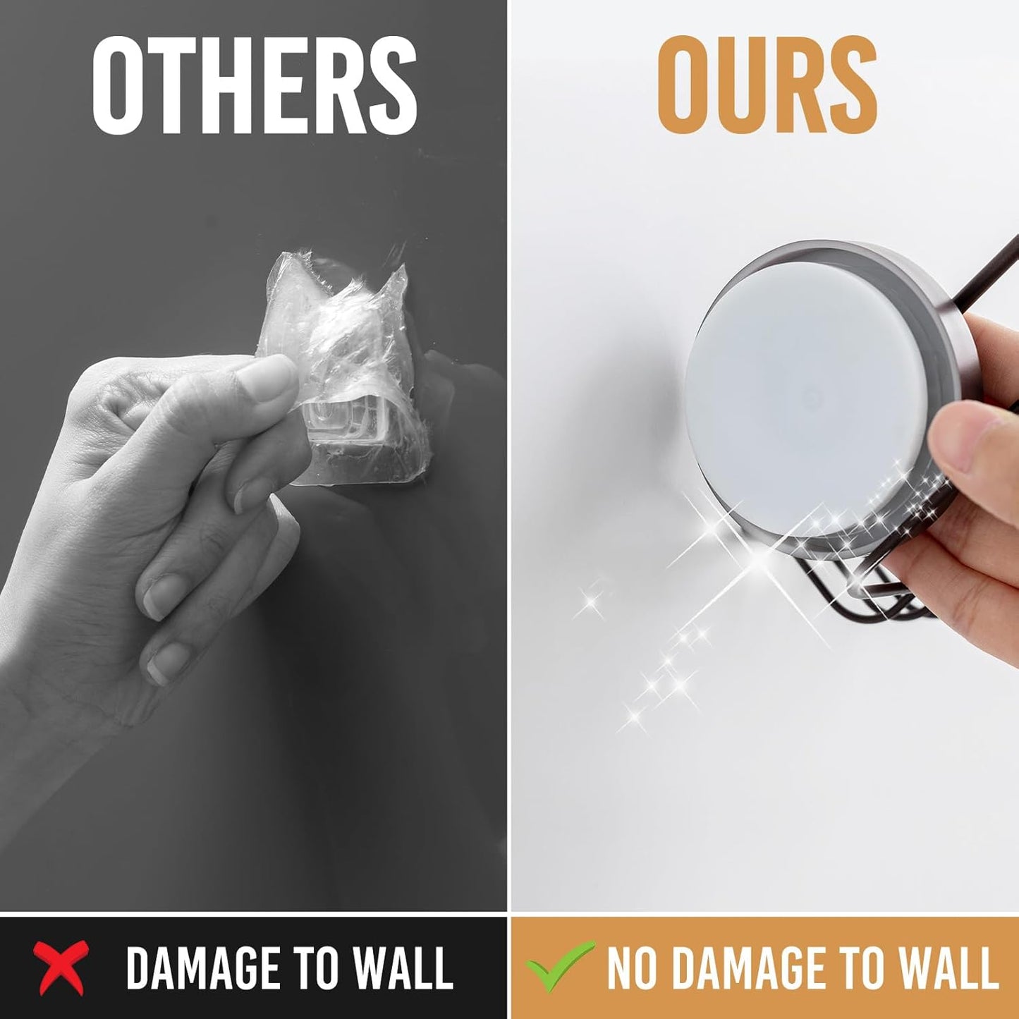 LEVERLOC Soap Holder Dish with Hooks for Shower, Bar Suction Cup Soap Tray Wall Mounted, Rustproof Stainless Steel Sponge Holder Caddy for Bathroom Bathtub Kitchen Sink, Brown