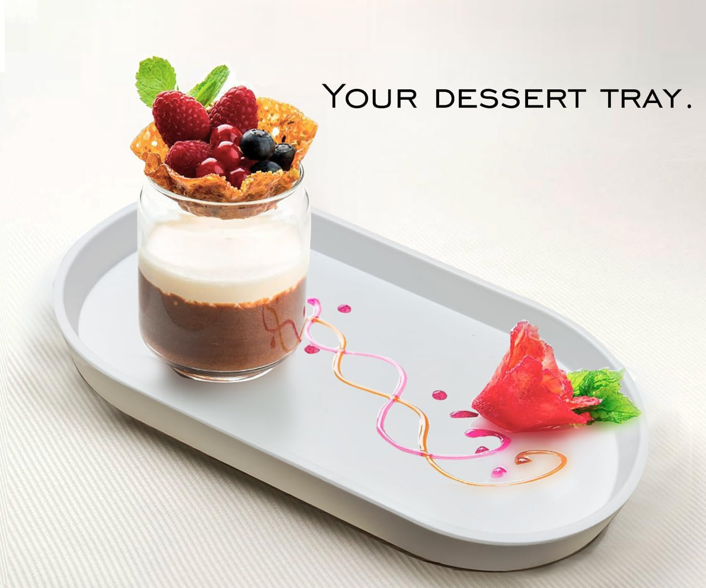 White Small Tray (10 inch), Oval Tray for Bathtub Bathroom Vanity Items, Countertop Organizer, Coffee Accessory, Soap, Perfume.