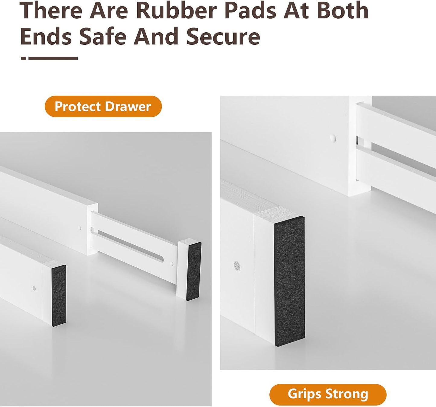 4 PCS Drawer Divider, 17"-22" Adjustable Bamboo Drawer Dividers Organizers, Expandable Separators for Kitchen, Clothes, Dressers, Home, Office, White