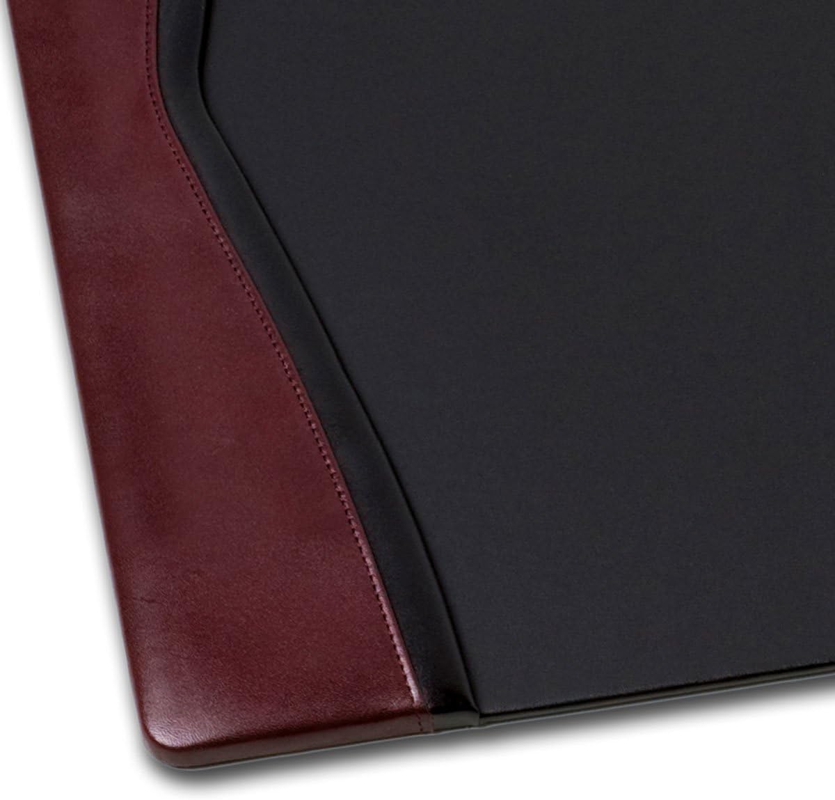 Dacasso Burgundy Leather 25.5" x 17.25" Side Rails Desk Pad