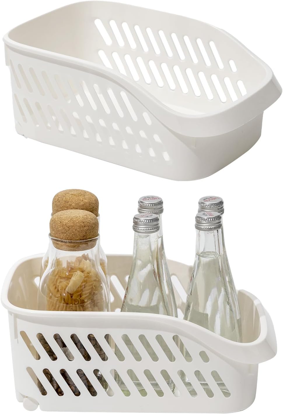 2 Pack Widened Pantry Organizers and Storage with Wheels Pull Out Kitchen Cabinet Organizers and Storage Multi-purpose Rolling Organizer Bin for Food, Snack, Cleaning Supplies