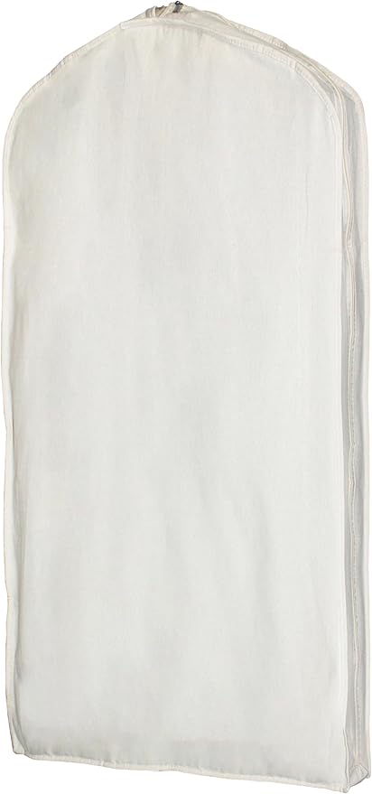 100% cotton canvas garment bags for closet storage and travel 4" Gussets bags with Side Zipper for clothes,coats,jackets,shirts,dresses garment cover for hanging clothes storage (24 * 60 * 4")