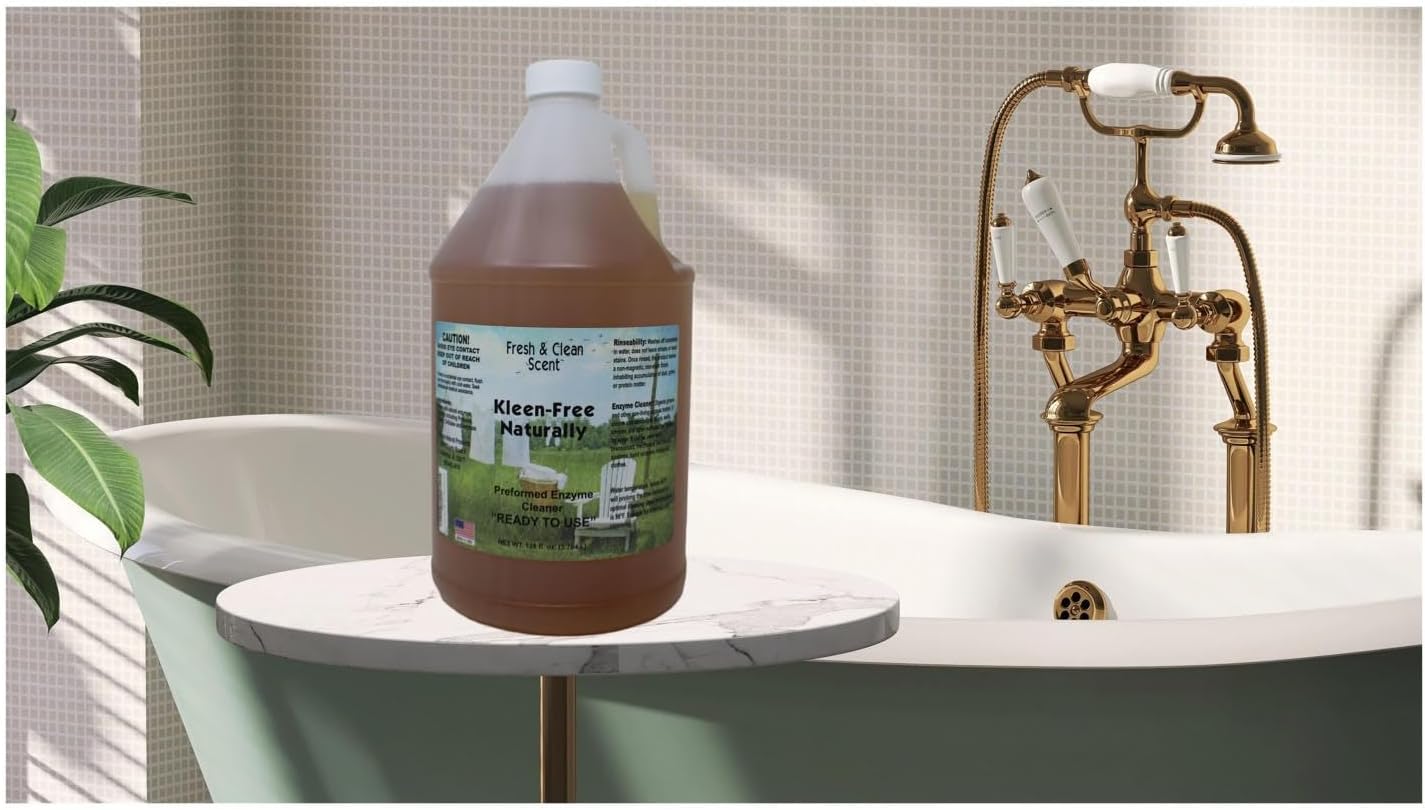 Naturally Preformed Enzyme Cleaner, Enzyme Solution, Multi-Purpose Cleaner, Laudry Additive, and More - Ready -To-Use - Fresh and Clean Scent - 128oz (1 Gallon)
