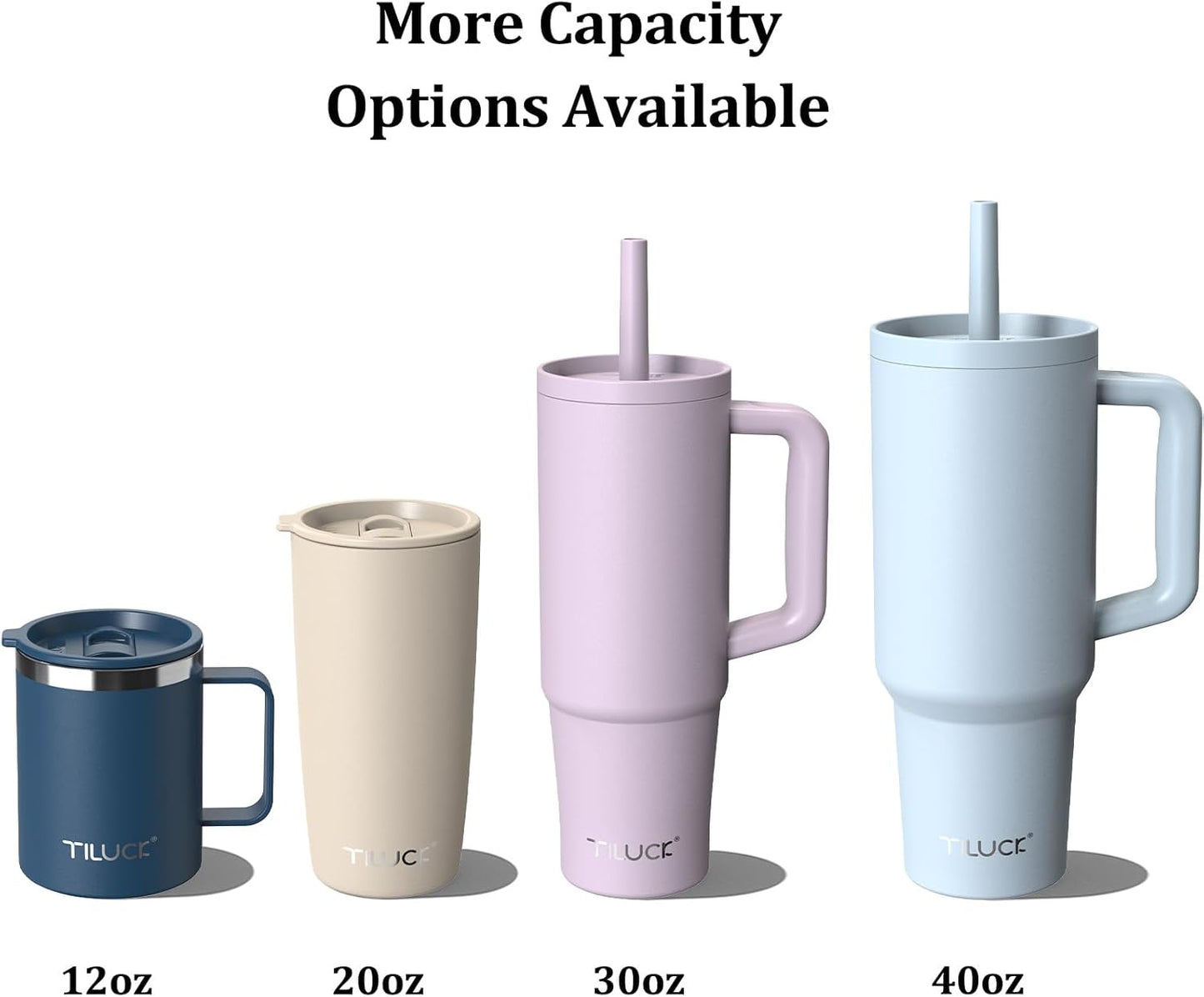 TILUCK 20 oz Tumbler with Lid, Vacuum Insulated Stainless Steel Coffee Mug, Double-Walled Travel Tumbler for Hot and Cold Drinks(BluePurple, 20oz)