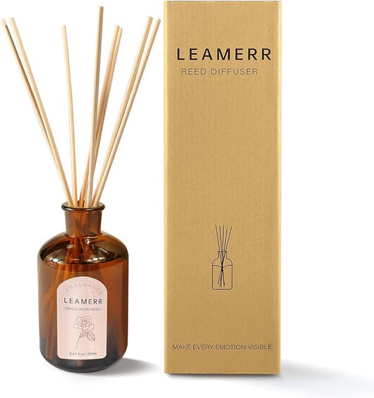 Premium Reed Diffuser Set - 8.8 oz (250 ml) Bedroom Bathroom Living Room Home Fragrance Products Sandalwood Roses Scent 1 Pack