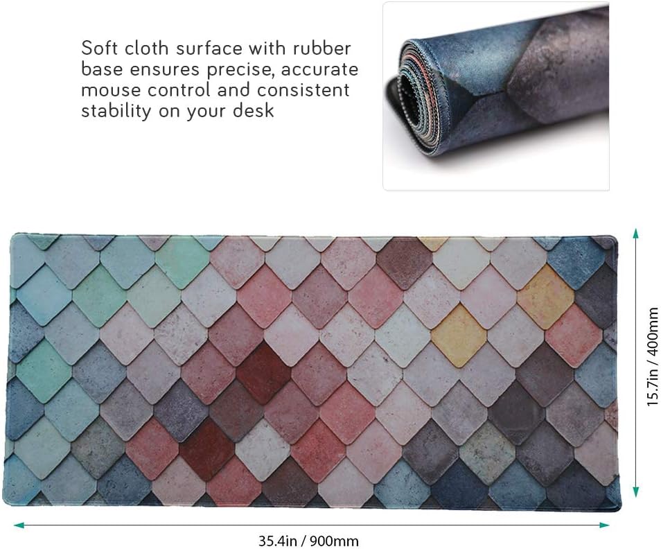 Large Mouse Pad Gaming XXL & Desk Keyboard Mat Size (35.4x15.7x0.1IN, 90x40 Xgezi)