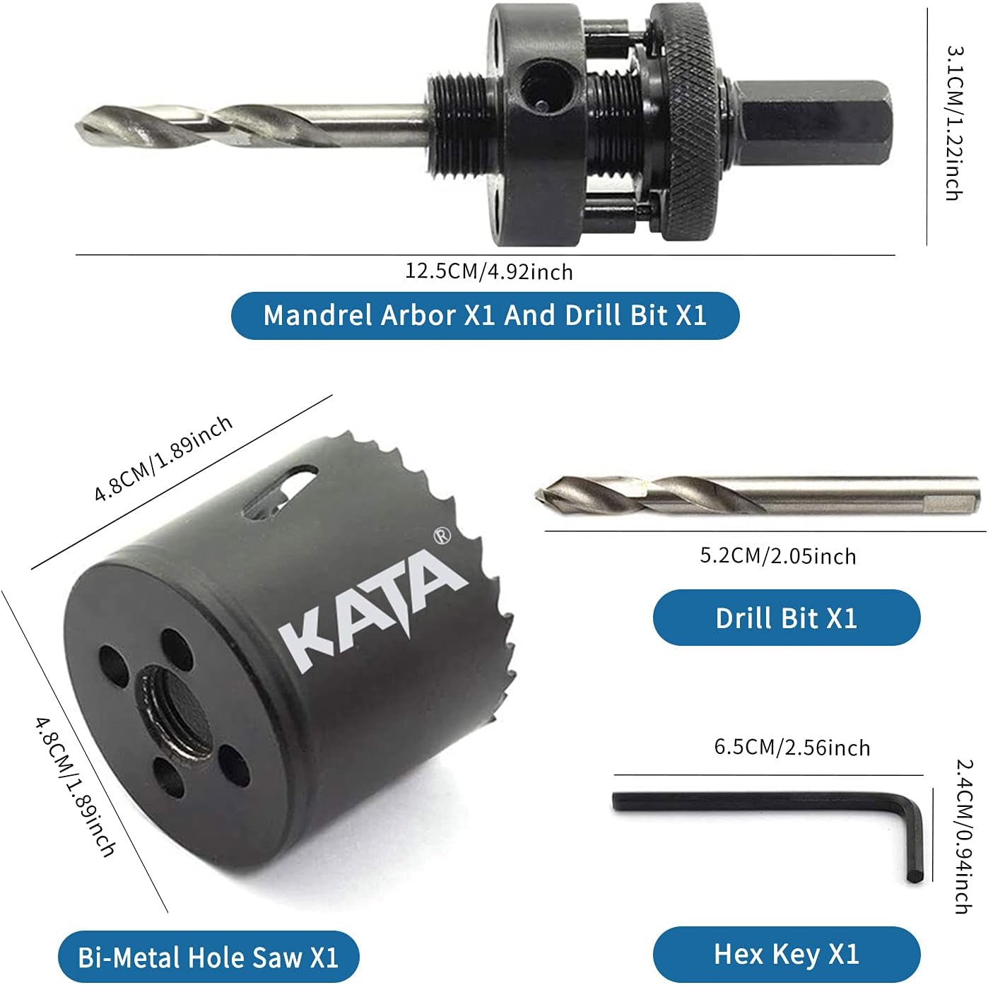 KATA 6-Pack Desk Grommet 2 Inch (50mm) Wire Cord Cable Desk Hole Cover with Bi-Metal Hole Saw Kit and Cord Wire Wrap Coiled Tube Sleeve Management, 2M Cable Sleeve Organizer