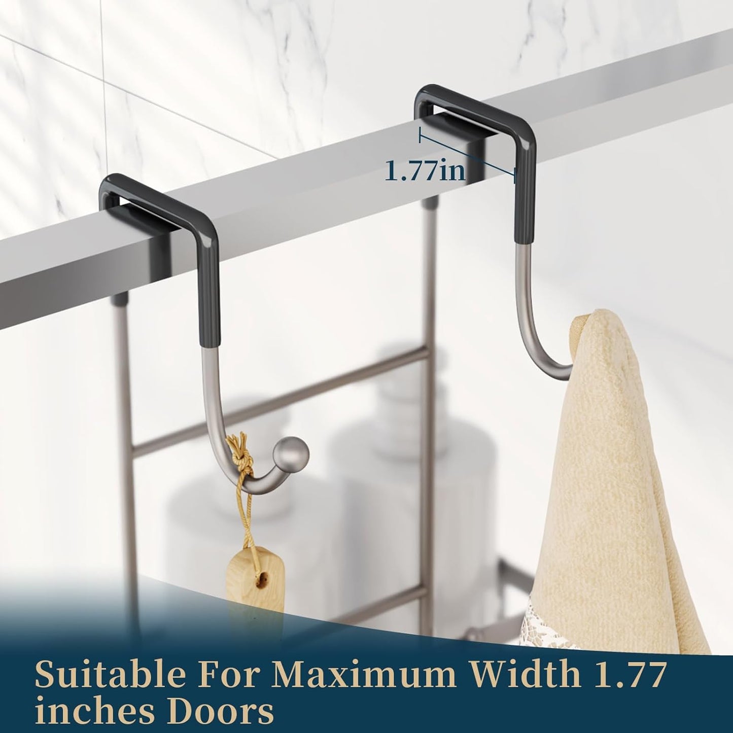 Consumest Over The Door Shower Caddy - 3 Tier Shower Organizer Hanging with Soap Holders, Large Capacity Shower Shelves with 6 Hooks, Bathroom Rack and Storage, Sand Nickel