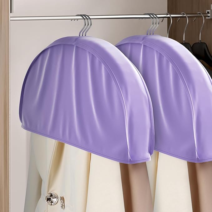 Univivi 12 Inch Satin Garment Shoulder Covers for Clothes (Set of 4) Breathable Shoulder Garment Dust Cover Closet Suit Protects for Suit, Coats, Jackets - Iris