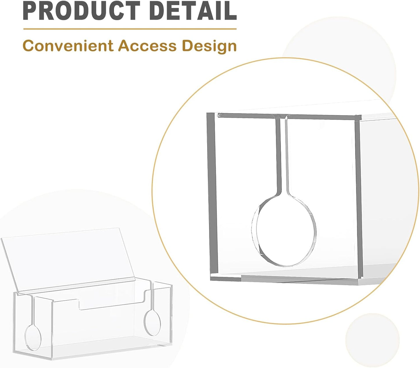 Cable Management Box, 2 Open Slots Cords Hider Box, Under Desk Power Strip Organizer and Floor Cables Storage, Clear
