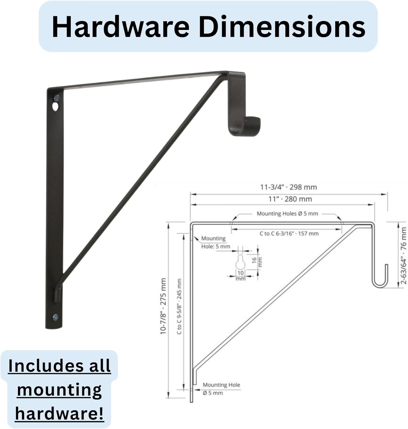 Custom Cut-to-Size Premium Wall-Mounted Shelf with Rod and Bracket Kit. 3/4" Thick Shelves, 14 inches deep. Customize The Length from 16" up to 72".