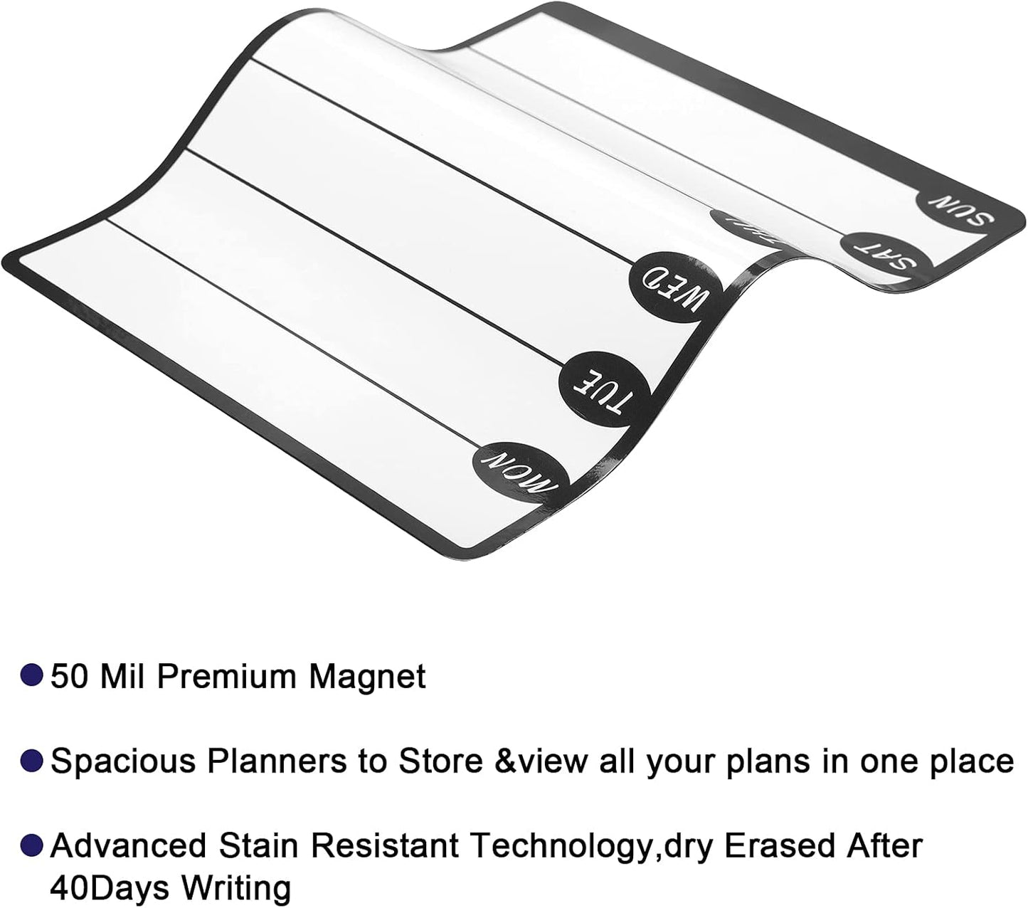 Outus 2 Pieces Magnetic Weekly Dry Erase Boards Erasable Weekly Calendars Whiteboard Planners with 2 Pieces Markers for Office School Supplies (Cute Style)