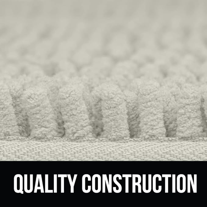 KANGAROO Bathroom Rugs, Chenille Soft Absorbent Bath Rug, Shaggy Shower Mat, Quick Dry Machine Wash Bathmat, Plush Carpet Mats for Tub, Bathtub and Room Home Decor Accessories, 36x24, Cream