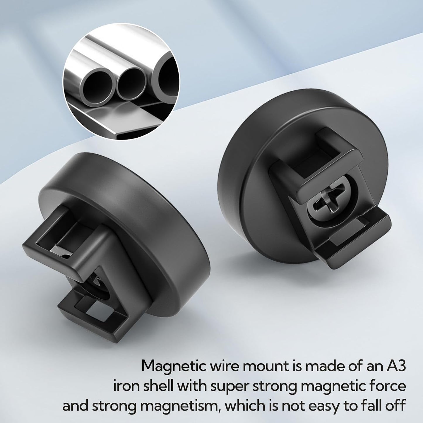 10Pcs Cable Ties Magnetic, Multipurpose Magnetic Wire Clip, Cable Wire Base with 60Pcs Releasable Cable Ties (22 x 16mm)