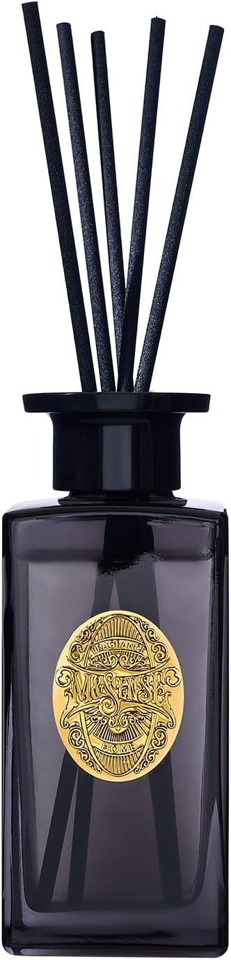 M&SENSE 6.3 oz Large Reed Diffuser Set | Sandalwood Vanilla Scent Oil Diffuser with Sticks | Hotel Collection Non-Toxic Essential Oil |for Bedroom Bathroom Living Room