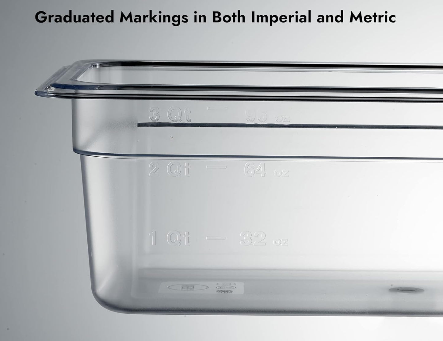 CURTA 6 Pack NSF Food Pans, 1/3 Size 4 Inch Deep, Commercial Polycarbonate Plastic Clear Freezer-Safe