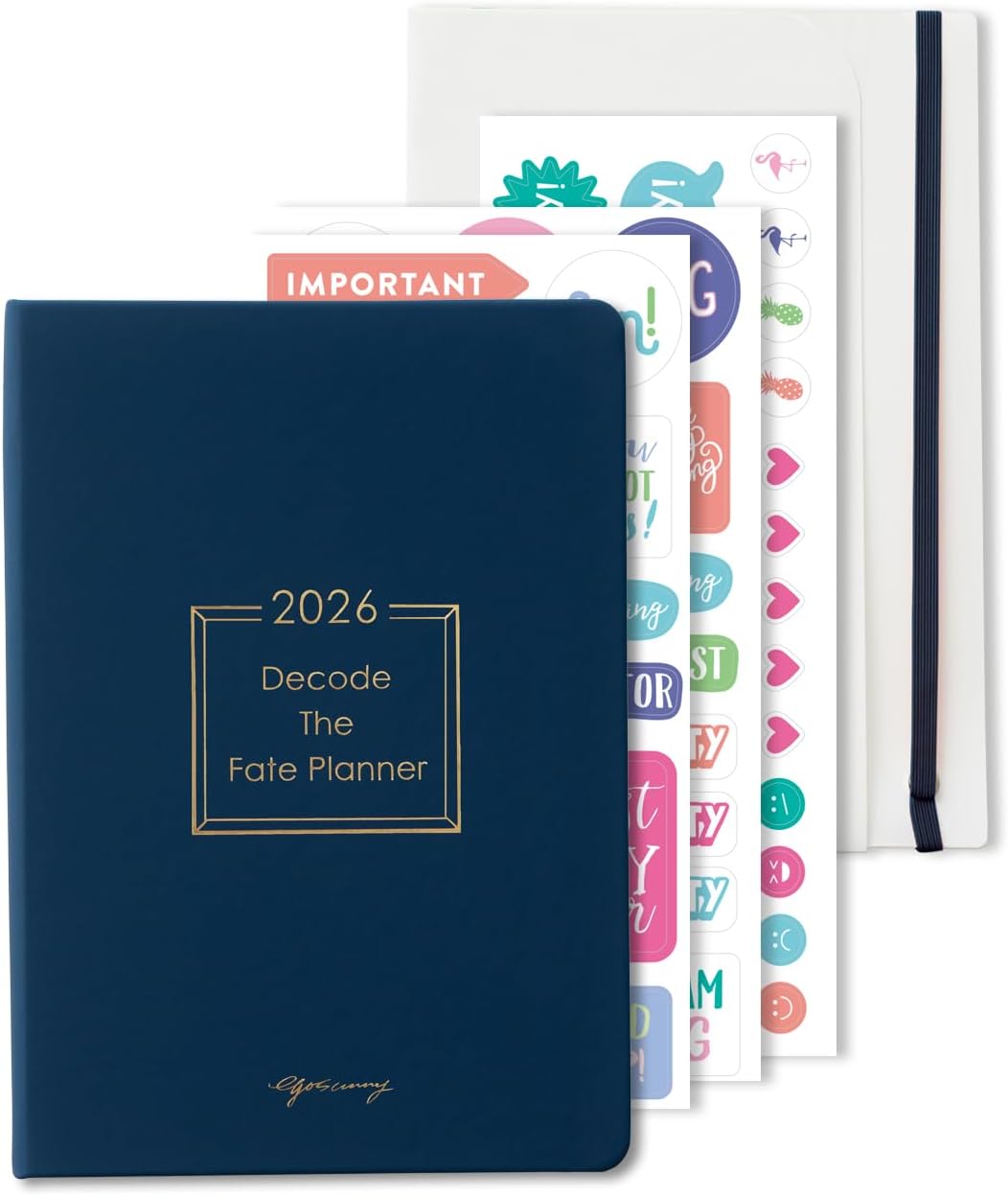 2026 Life Planner with Removable Folder and Elastic Bookmark, Daily Organizer with Forecast, Calligraphy Practice, Habit Tracker, To-Do Lists, and Weekly Layout, Blue