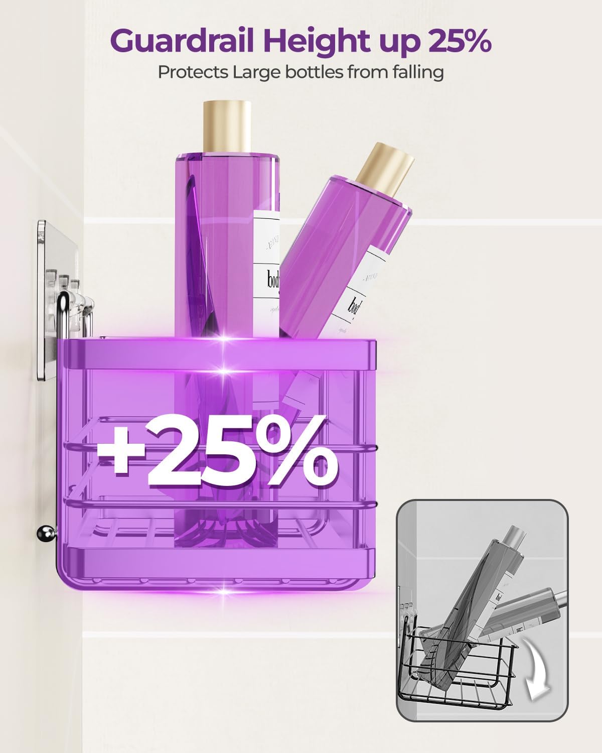 ODesign Shower Caddy 3 Pack-Shower Organizer Shelves Rack Rustproof SUS304 Stainless Steel for Bathroom Storage&Kitchen-No Drilling Adhesive Shower Caddy Shelf Dorm Room Essentials-Silver